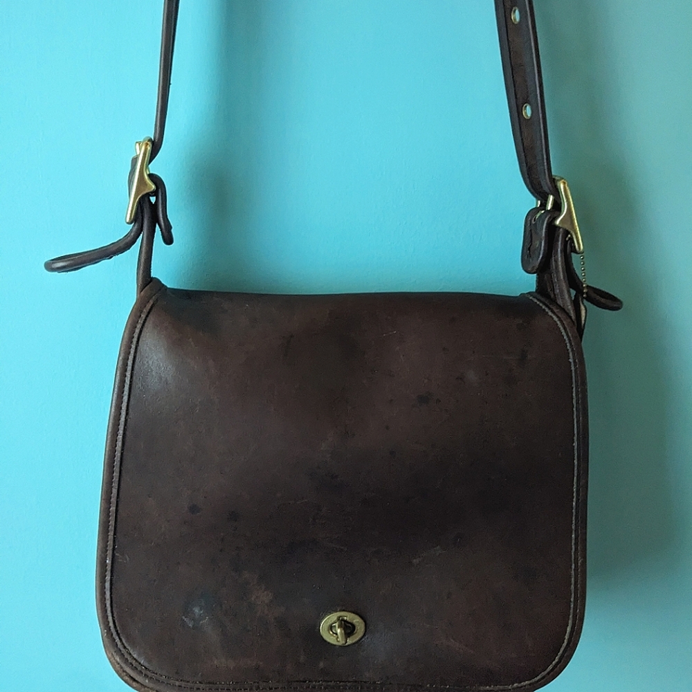 Vintage Brown Leather Coach Bag